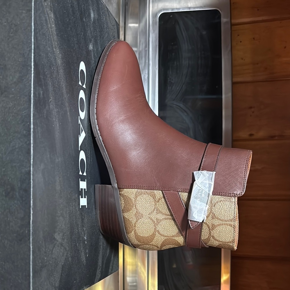 Coach Brown and Tan Ankle Boots
